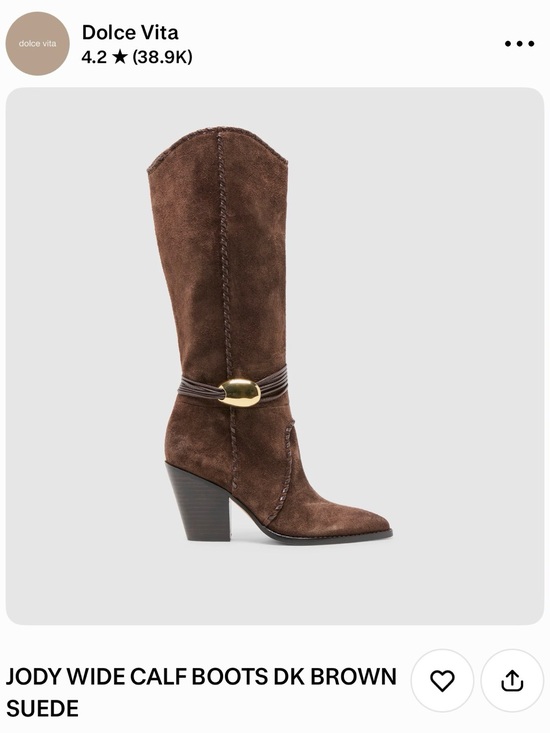 Dolce Vita Shoes - Dolce Vita Jody Wide-Calf Suede Boots in Dark Brown with Gold Accent